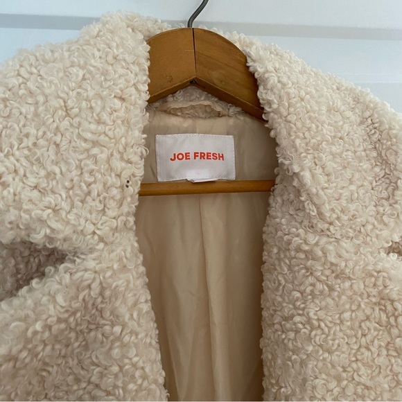 Joe Fresh Long Cream Teddy Coat | Size M - Picture 4 of 8